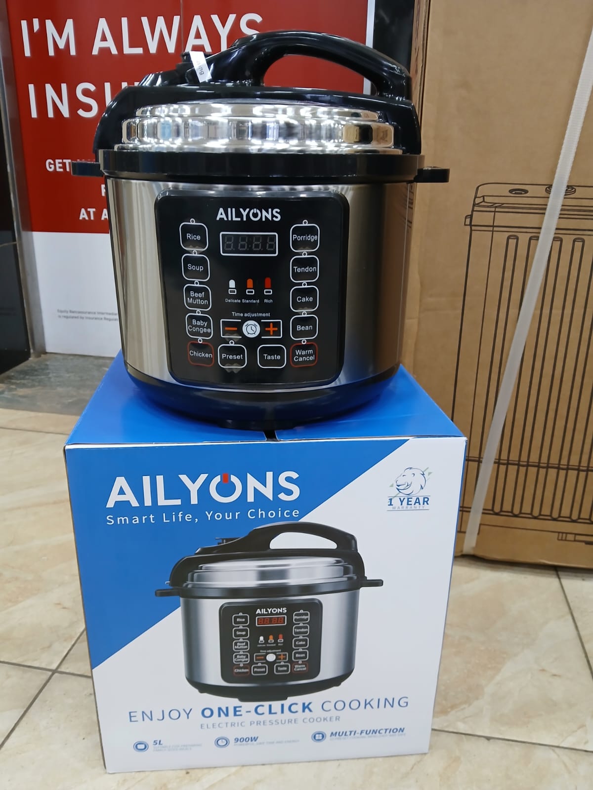 Ailyons 5 Litres Electric Pressure Cooker – Multi-Function Fast Cooking Cooker
