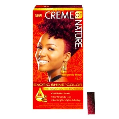 Creme Of Nature Exotic Shine Color with Argan Oil from Morocco Burgundy Blaze Hair Dye 6.2 Permanent New