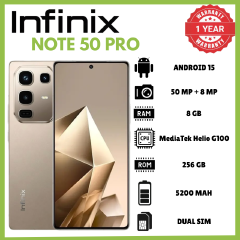 Infinix Note 50 Pro 8GB RAM 256GB ROM 6.78 Inch AMOLED 144Hz Phones 198g 7.3mm Thickness IP64 Phone 50MP PDAF OIS 8MP Ultrawide Rear Camera 32MP Selfie 5200mAh 90W Charging Smartphones