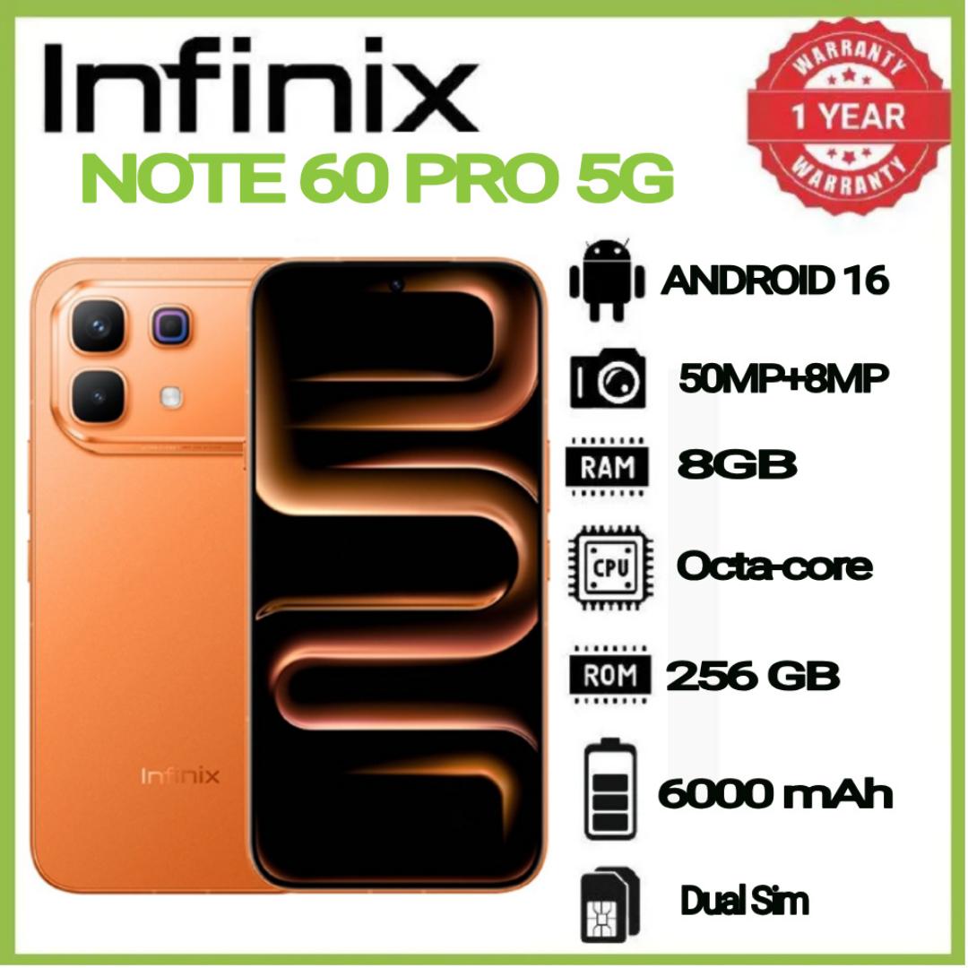 New Launch Deal INFINIX Note 60 Pro 5G Snapdragon 7s Gen 4 6.78" AMOLED 6000mAh 50MP AI Cam 8GB+8GB RAM 256GB ROM, 90W Wired 30W Wireless Charge
