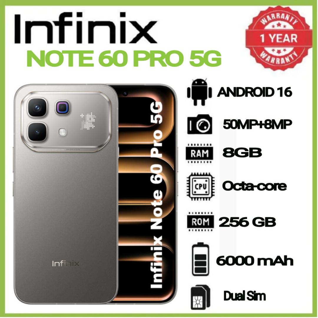 New Launch Deal INFINIX Note 60 Pro 5G Snapdragon 7s Gen 4 6.78" AMOLED 6000mAh 50MP AI Cam 8GB+8GB RAM 256GB ROM, 90W Wired 30W Wireless Charge