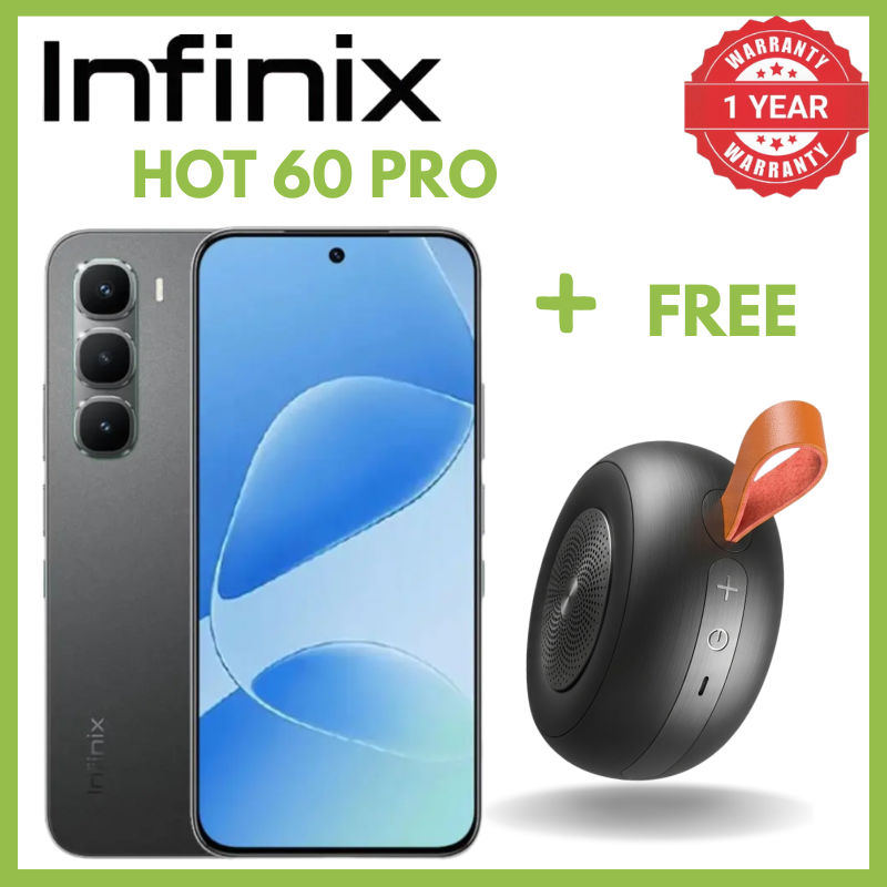 Infinix Hot 60 Pro 8GB RAM 128GB ROM 50MP AI Aux Lens Rear Camera 13MP Front Camera Phones 1440p Android 15 XOS 15.1 Phone 5160mAh Battery 45W Charging 10W Reverse IP64 6.6mm Smartphones + Free Gift
