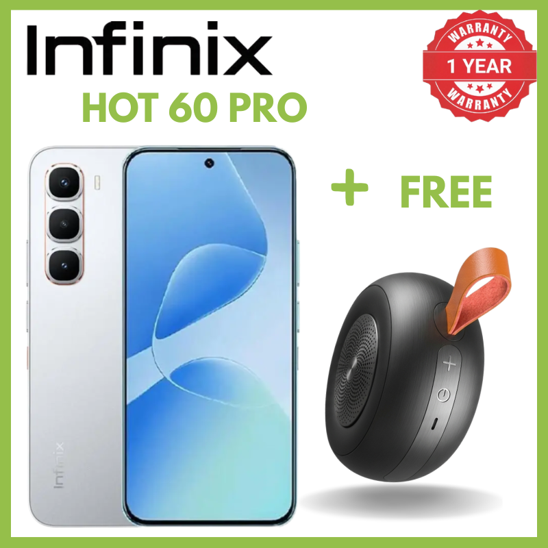 Infinix Hot 60 Pro 8GB RAM 128GB ROM 50MP AI Aux Lens Rear Camera 13MP Front Camera Phones 1440p Android 15 XOS 15.1 Phone 5160mAh Battery 45W Charging 10W Reverse IP64 6.6mm Smartphones + Free Gift