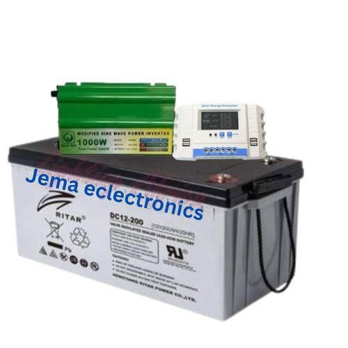 200Ah Battery + 1000W Inverter + 20A Solar Charge Controller