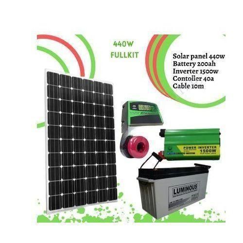 Sunnypex 440w Watts Solar Panel Full Kit System+200Ah Solar Battery +1500W Solar Power Inverter +40Ah Solar Charge Controller +10M Cable