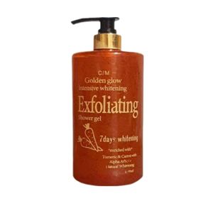 Exfoliating Golden Glow Intensive Whitening & Glowing Shower Gel Body WashesFor Deep Cleansing ,brightening ,Even skin tone, reducing dark spots-1000ml