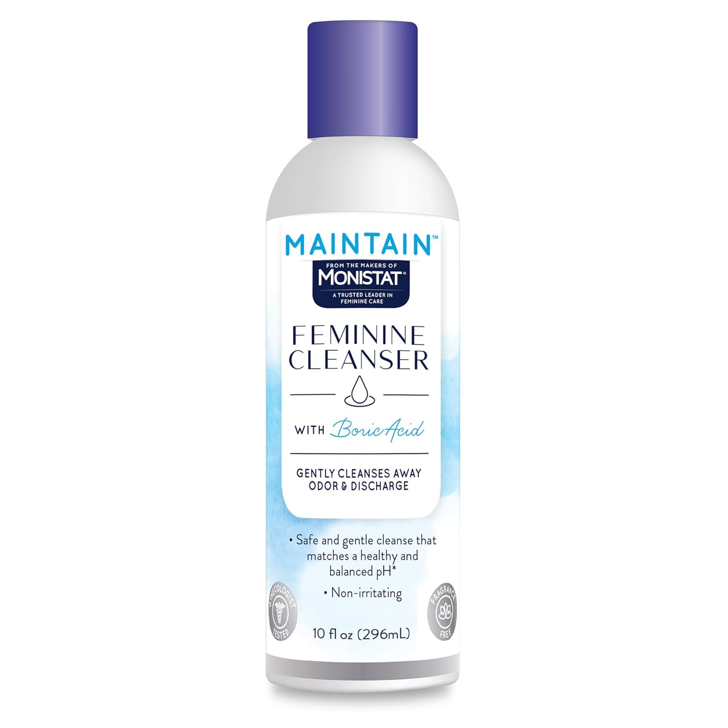 Monistat Boric Acid Feminine Wash, Fragrance-Free Intimate Wash for Women with Gentle pH-Balanced Formula