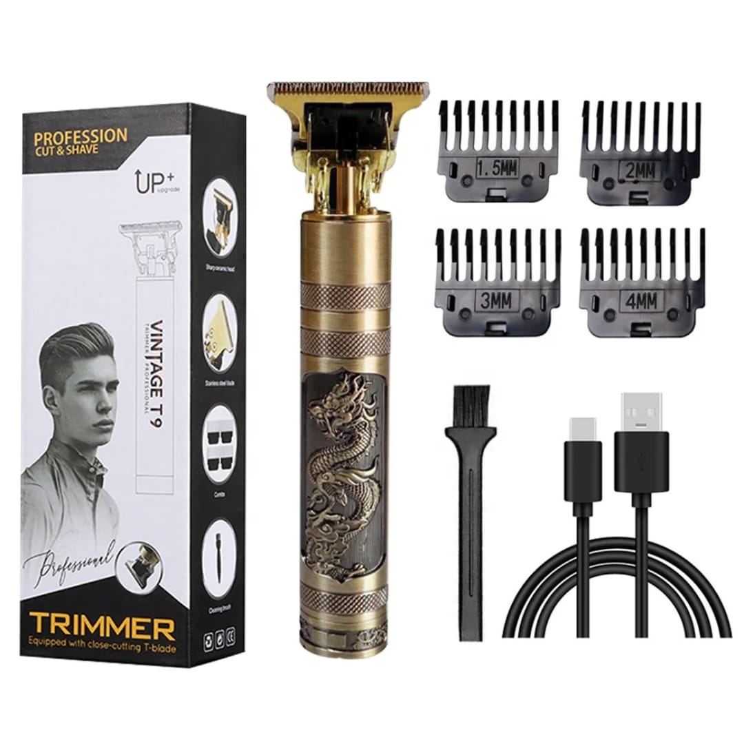 🔥PROMOTION PRICE 🔥VINTAGE T9 Hair Clipper battery Outbuild Trimmer Cordless Shaver Trimmer Men Barber Hair Beard Cutting Chargeable Machine