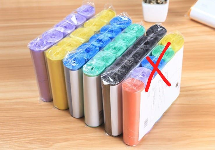 100pcs Thickened Trash Bags -  no smell, Leak proof & stretchy, anti-puncture,The break-point design perferation between bags preserves the next trash bag.