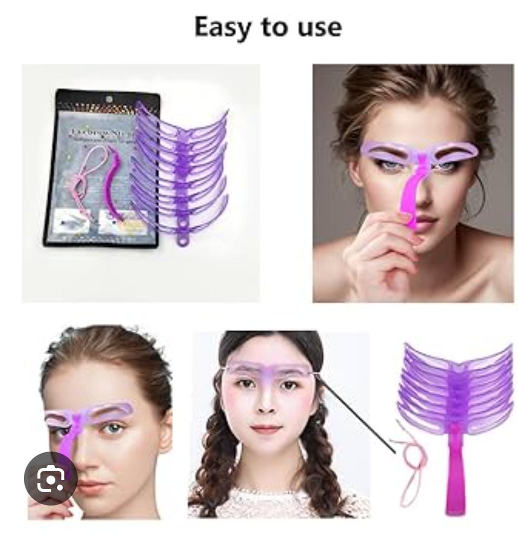 EYEBROWS SHAPER| Eyebrow Stencil Set – 8 Stylish Shapes for Perfect Brows, Suitable for beginners and professional makeup, Durable, lightweight, and reusable.