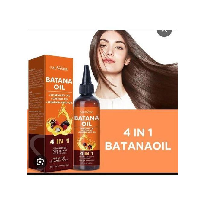 Sauvasine Organic Batana Hair Growth Oil, with Rosemary & Pumpkin Seed Oil, 4-in-1 Blend for Thicker, Stronger Hair, Repairs Damaged Hair