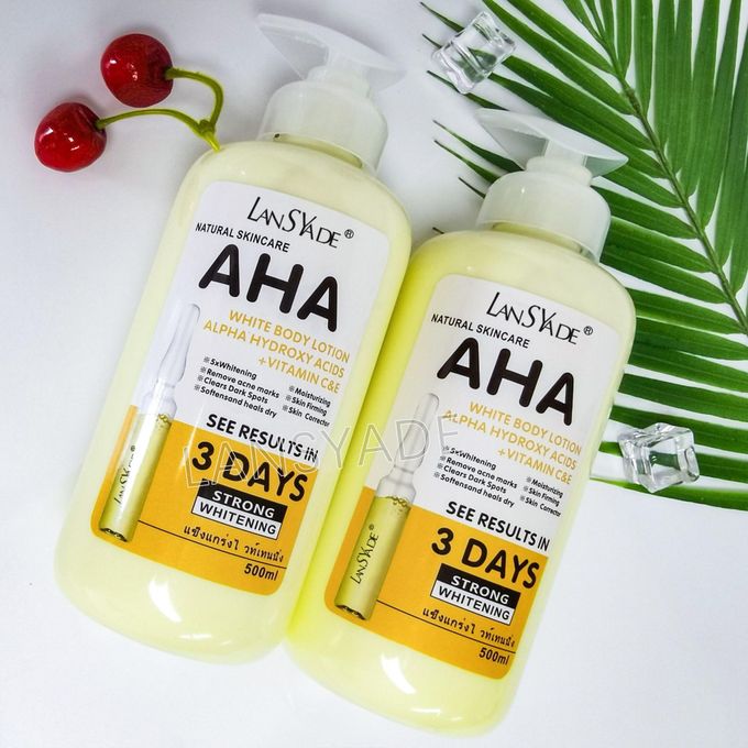 LansYade AHA Lotion 5X Body Whitening Alpha Hydroxy Acid + Vitamin C & E See Results In 3 Days