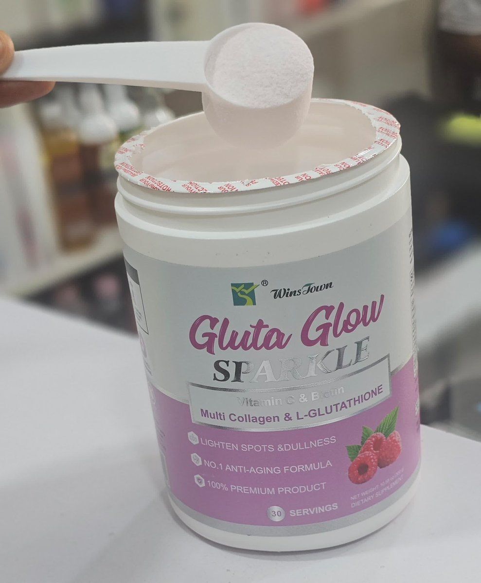 GLUTA GLOW Sparkle Powder Skin Whitening & Anti-Aging Supplement Vitamin C, Biotin, Collagen, Glutathione