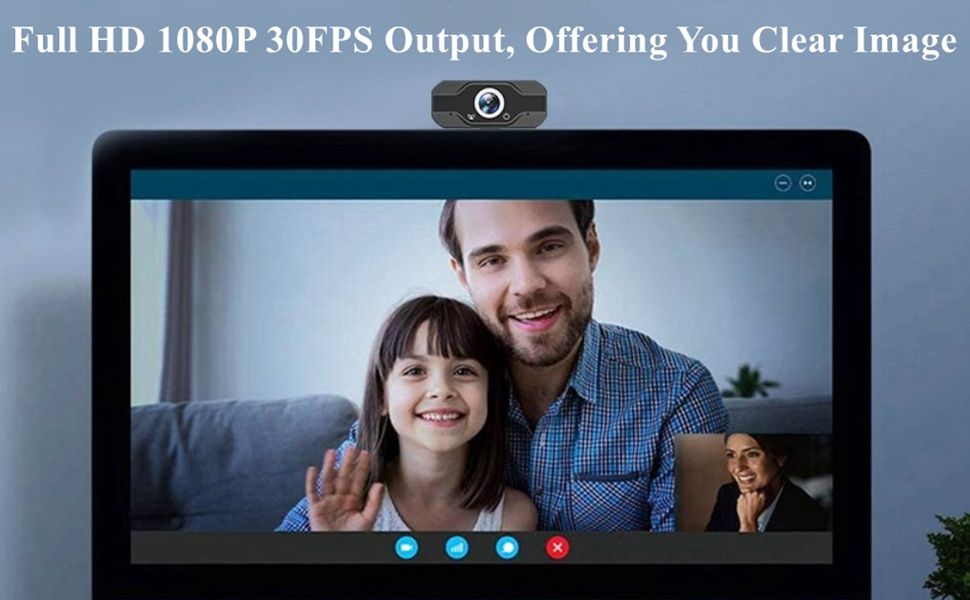 1080P USB Web Camera, Desktop Computer Online HD Webcam with Microphone for Video Calling, Conferencing Recording PC Laptop USB Webcams