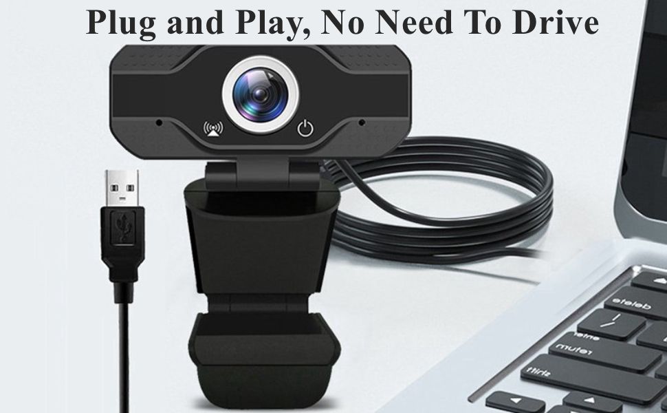1080P USB Web Camera, Desktop Computer Online HD Webcam with Microphone for Video Calling, Conferencing Recording PC Laptop USB Webcams