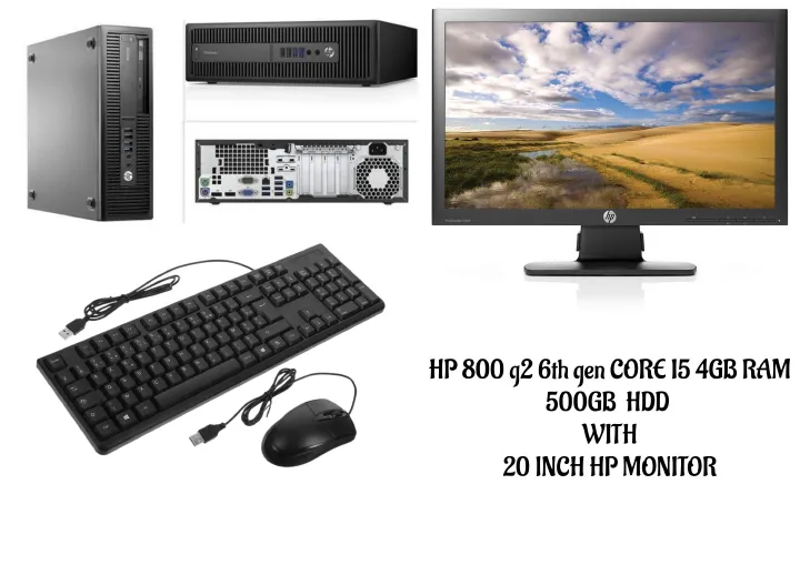HP EliteDesk 800 G2 Core i5 8GB RAM 500GB HDD + 20” HP ProDisplay Monitor  (REFURBISHED)– Complete Office & Home Desktop Computer Set (Keyboard & Mouse)  WINDOWS AND OFFICE READY AND FREE WIFI ADAPTER