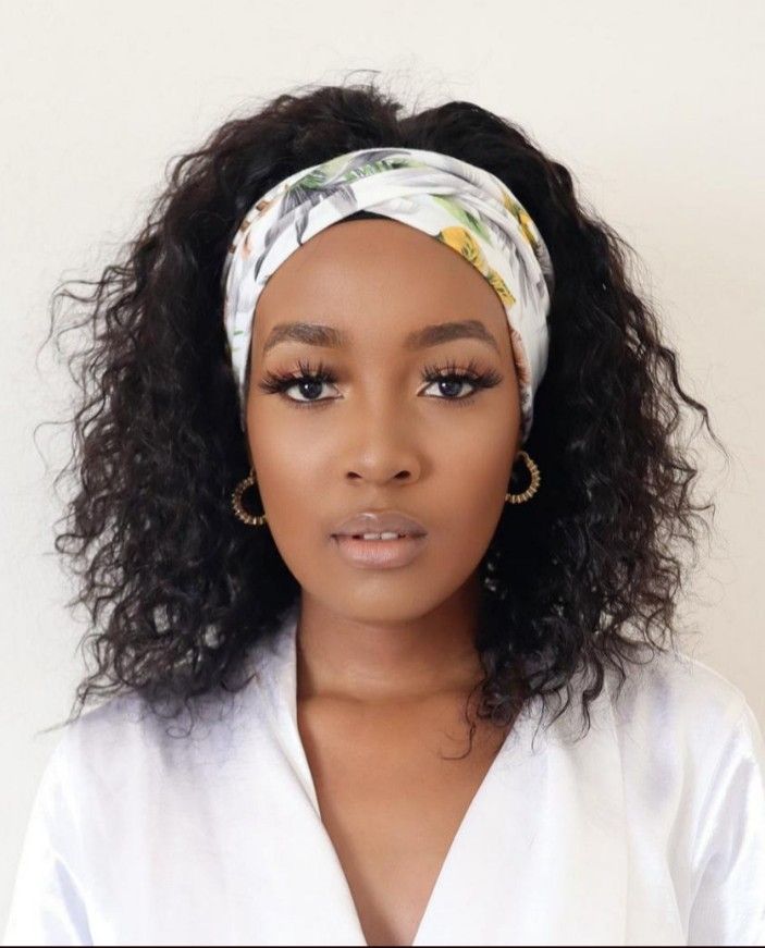 Fashion human hair blend bob curly headband wig