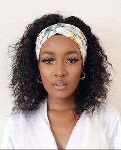 Fashion human hair blend bob curly headband wig