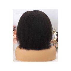 Offer on semi human hair heat friendly bob yaki headband wig _black
