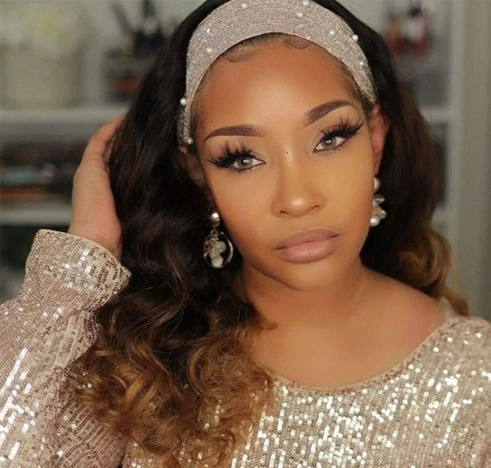 Heat friendly 22 inches bodywave headband wig colour 2/30 with a black headband