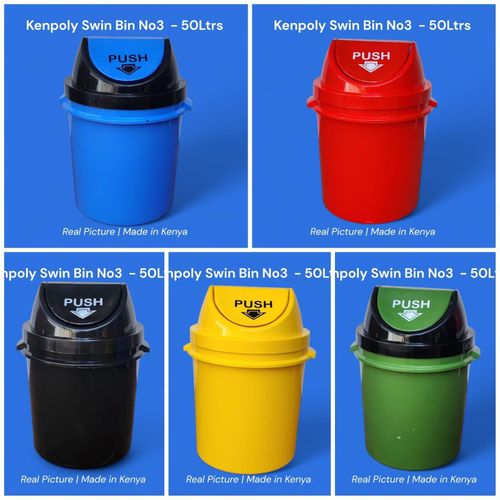 Kenpoly Swing Dustbin 50 Ltrs durable waste management solution designed for both home and commercial use. Has swing lid for easy hands free disposal keeping odors contained and waste hidden & clean.