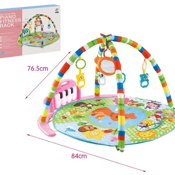 Infant Baby Kid Playmat Piano Activity Fitness Toddler Play Mat Toy- Educational Cotton Toddlers Musical Pedal Piano Soft Play Mat with Light