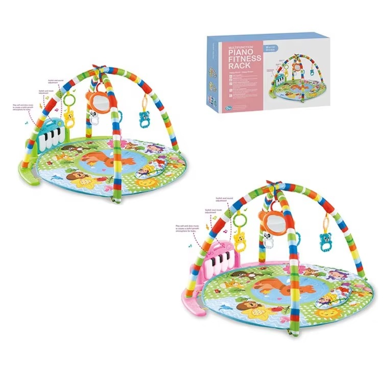 Infant Baby Kid Playmat Piano Activity Fitness Toddler Play Mat Toy- Educational Cotton Toddlers Musical Pedal Piano Soft Play Mat with Light