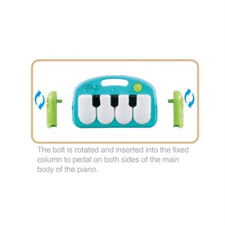 Infant Baby Kid Playmat Piano Activity Fitness Toddler Play Mat Toy- Educational Cotton Toddlers Musical Pedal Piano Soft Play Mat with Light