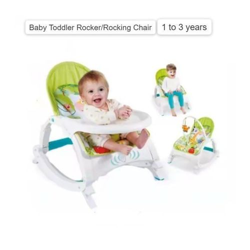 2 IN 1 Baby Rocker With Dining Table, Music And Vibration Baby Rocker Swing Chair 1-3 years
