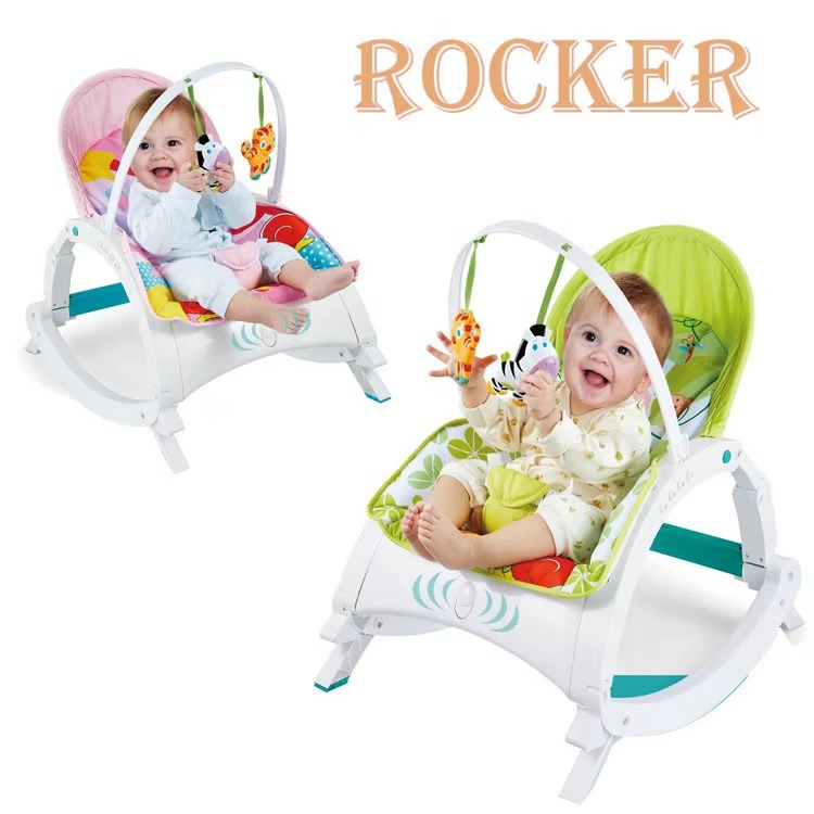 2 IN 1 Baby Rocker With Dining Table, Music And Vibration Baby Rocker Swing Chair 1-3 years