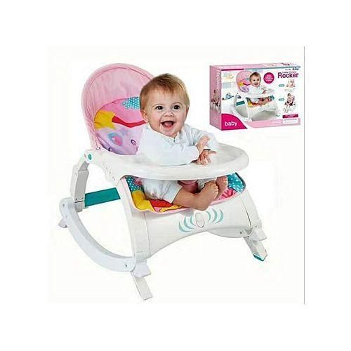 2 IN 1 Baby Rocker With Dining Table, Music And Vibration Baby Rocker Swing Chair 1-3 years