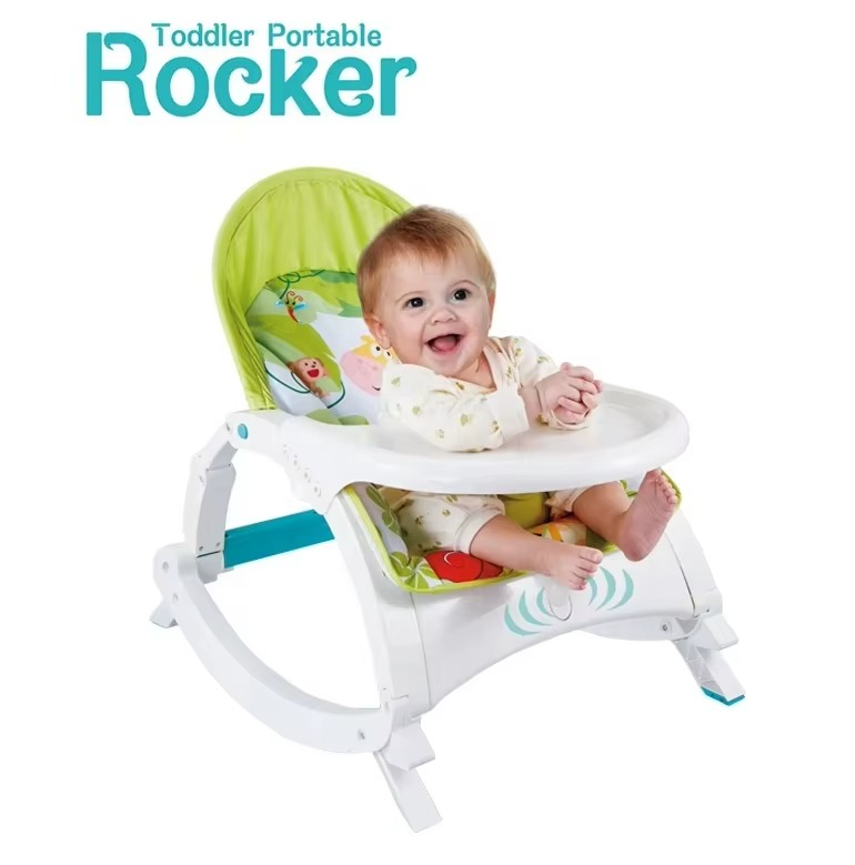 2 IN 1 Baby Rocker With Dining Table, Music And Vibration Baby Rocker Swing Chair 1-3 years