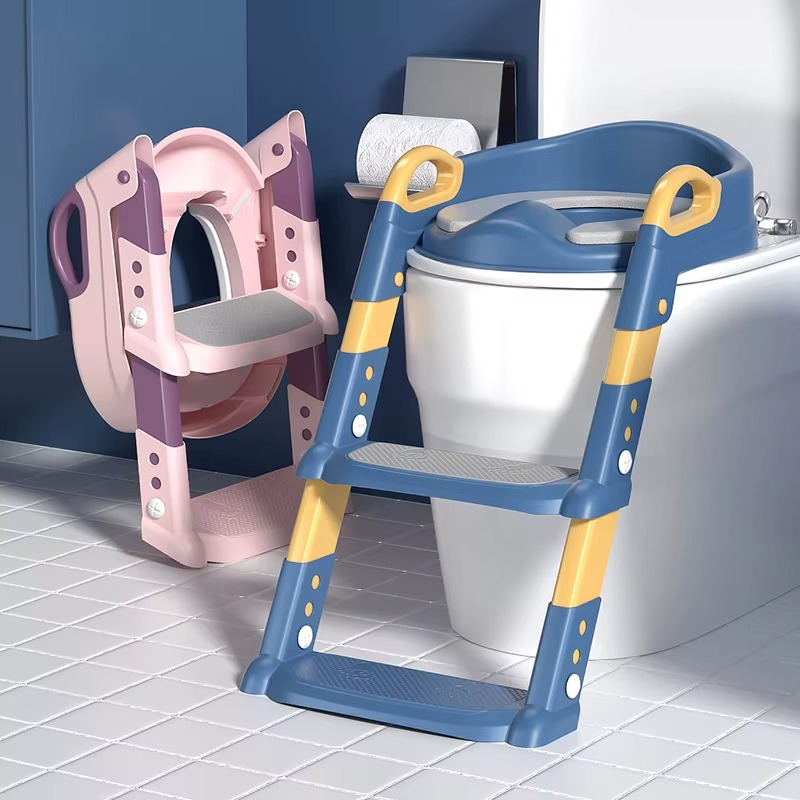 Children's Toilet Stair-Style Boys Girls Baby Ladder Folding Pot With Cushion Kids Household Potty Urinal Adjustable Step Stool