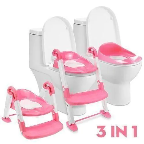 3-in-1 Potty Training Seat & Toilet / Toddler Toilet Seat with Step Stool Ladder for Boys & Girls, Kids, Foldable Potty Chair With Urinal & Splash Guard