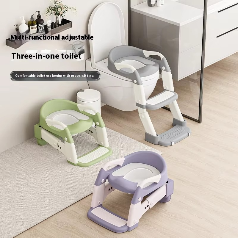 3-in-1 Potty Training Seat & Toilet / Toddler Toilet Seat with Step Stool Ladder for Boys & Girls, Kids, Foldable Potty Chair With Urinal & Splash Guard