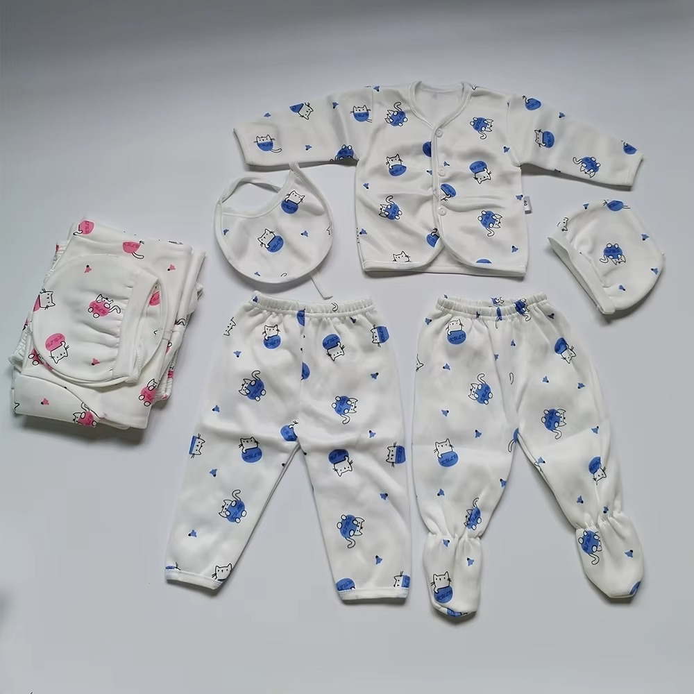 5 Piece Newborn Essentials Baby Boy Cozy Layette Gift Set 0-3 Month Unisex Branded Clothes Cute Baby Boy Clothing Gift Set