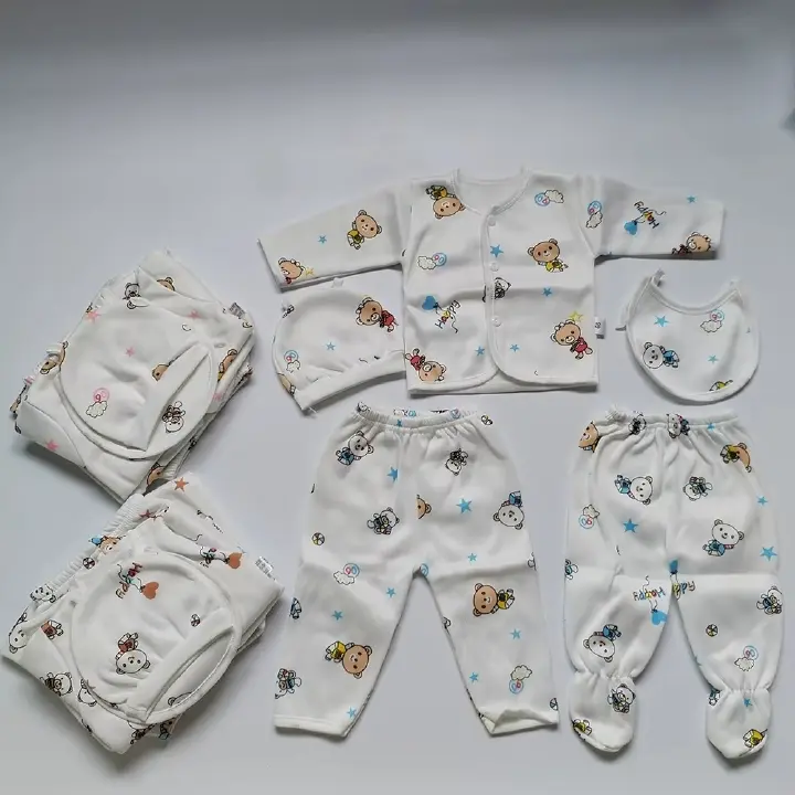 5 Piece Newborn Essentials Baby Boy Cozy Layette Gift Set 0-3 Month Unisex Branded Clothes Cute Baby Boy Clothing Gift Set