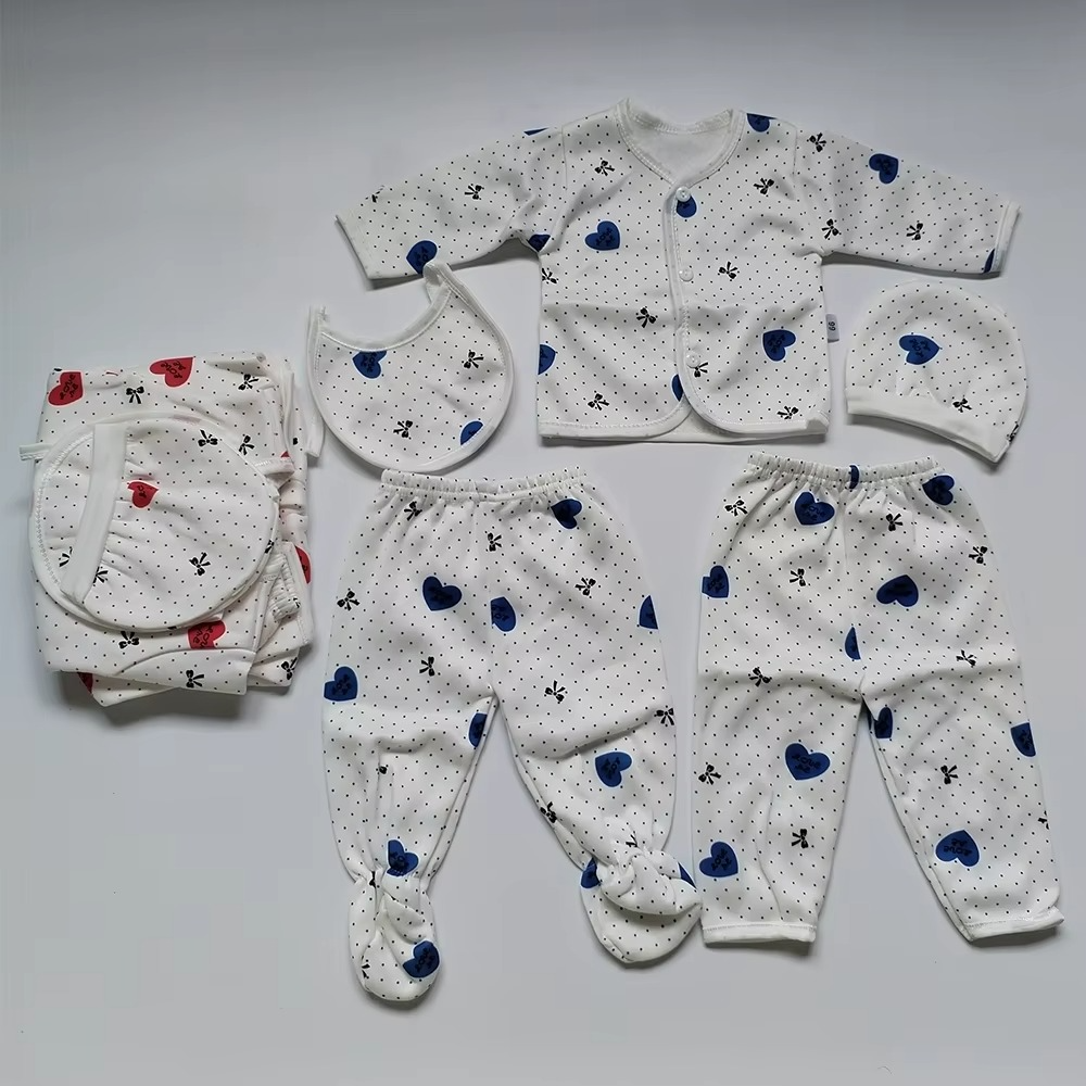 5 Piece Newborn Essentials Baby Boy Cozy Layette Gift Set 0-3 Month Unisex Branded Clothes Cute Baby Boy Clothing Gift Set