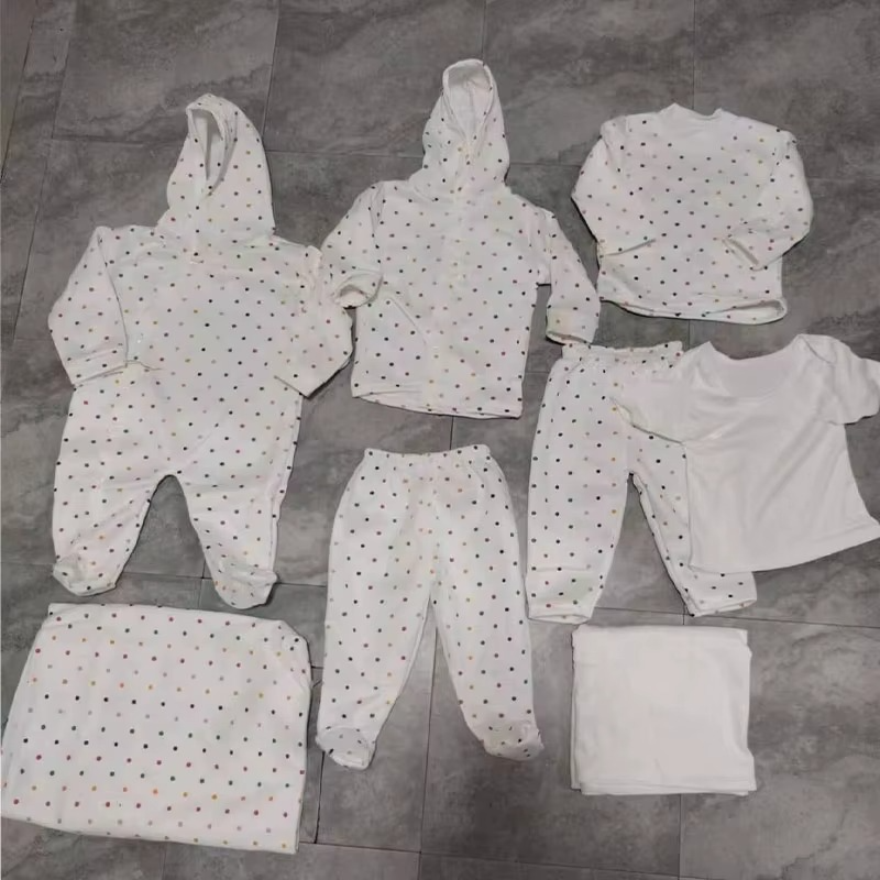 0-12 Month Quality 8 PCS Newborn Gender Neutral Baby Clothes Outfit Winter Suit Layette Gift Set With Handbag Package