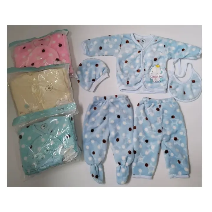 0-6M Boys Girls Baby Clothes Set Newborn Essentials 5 Piece Full Printing With Embroidery Cute Newborn Baby Clothes