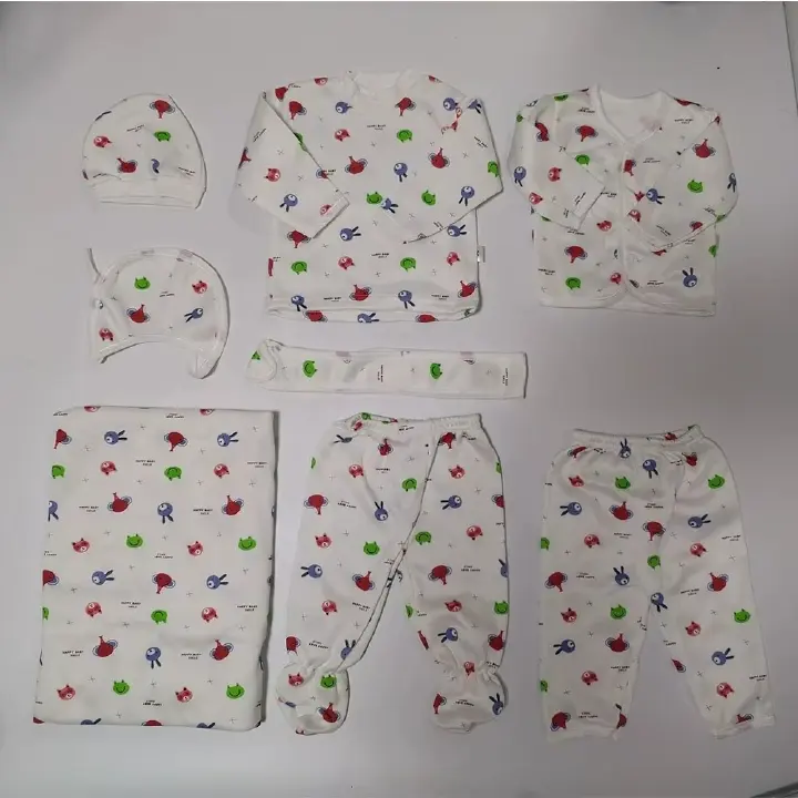 8 Pieces Newborn Baby Boy Clothes Toddler Boys Long Sleeve Romper Pants+Hat+Bibs Fall Winter Infant Baby Outfits