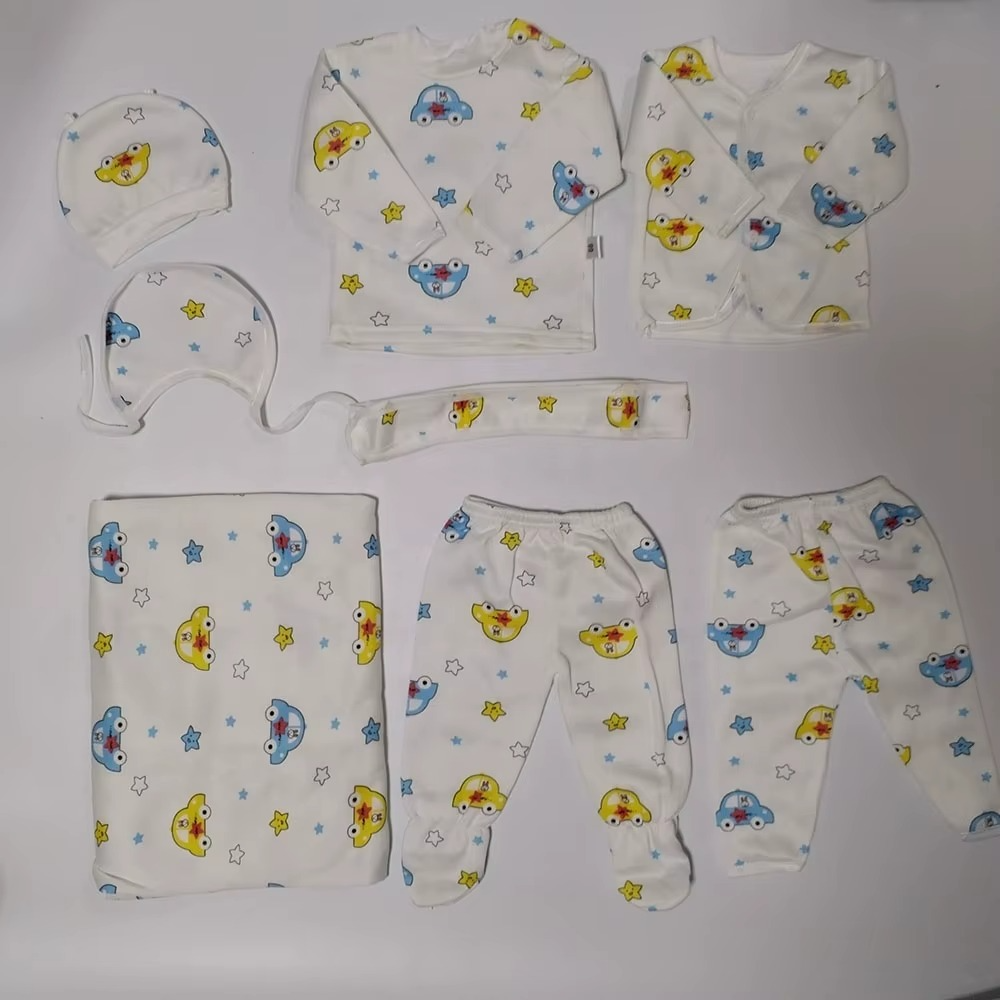 8 Pieces Newborn Baby Boy Clothes Toddler Boys Long Sleeve Romper Pants+Hat+Bibs Fall Winter Infant Baby Outfits