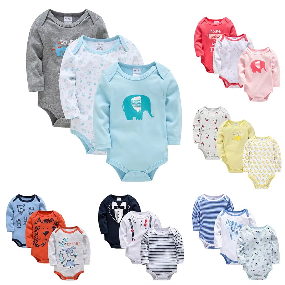100% Cotton Babies Clothes Newborn Clothes 5 Pcs Baby Clothing Sets Long Sleeves Baby Bodysuit