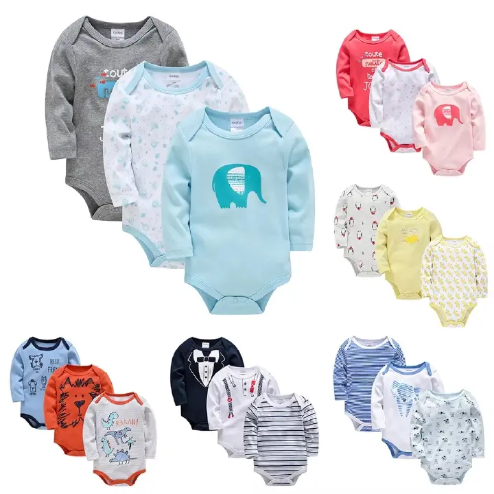 100% Cotton Babies Clothes Newborn Clothes 5 Pcs Baby Clothing Sets Long Sleeves Baby Bodysuit