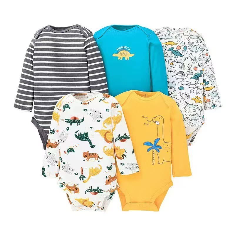 100% Cotton Babies Clothes Newborn Clothes 5 Pcs Baby Clothing Sets Long Sleeves Baby Bodysuit