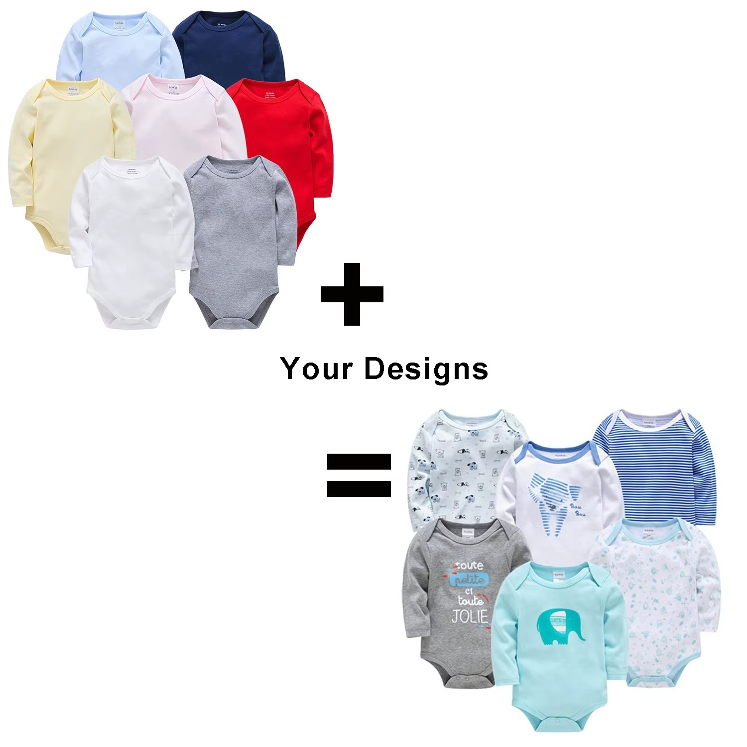 100% Cotton Babies Clothes Newborn Clothes 5 Pcs Baby Clothing Sets Long Sleeves Baby Bodysuit