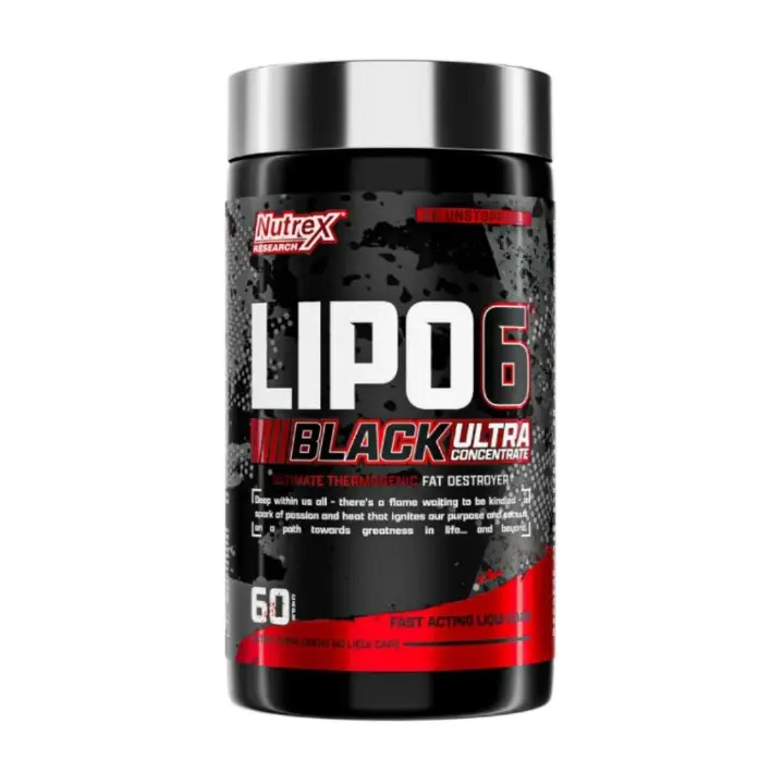 NUTREX LIPO-6 BLACK ULTRA CONCENTRATE (EXTREME FAT-LOSS SUPPORT) Food supplement with Caffeine and Citrus Aurantium 60 Liquid capsules