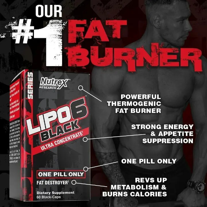 NUTREX LIPO-6 BLACK ULTRA CONCENTRATE (EXTREME FAT-LOSS SUPPORT) Food supplement with Caffeine and Citrus Aurantium 60 Liquid capsules