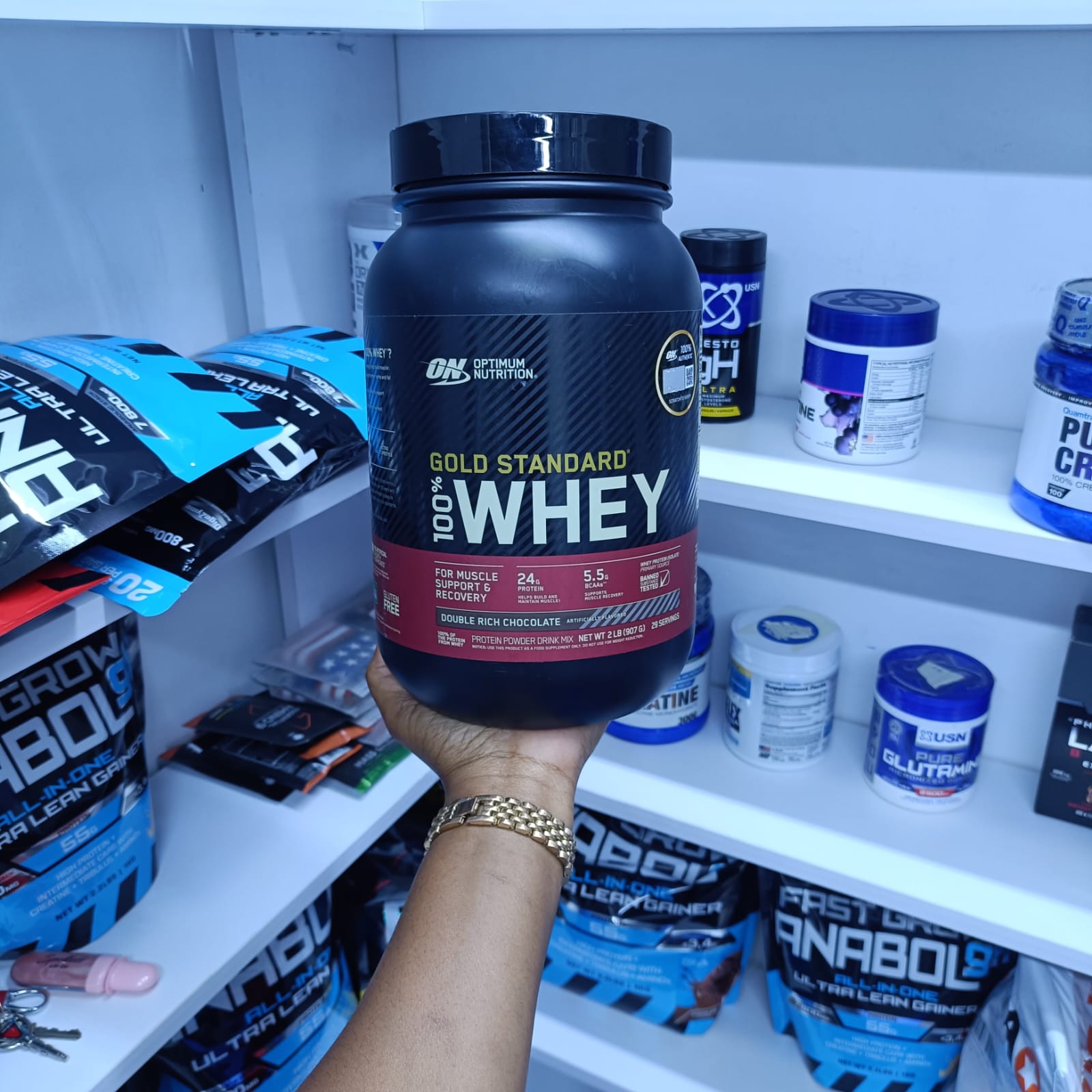 Optimum Nutrition Gold Standard 100% Whey Chocolate - 24g Blended Protein Consisting Of Whey Protein Isolate, Whey Protein Concentrate, And Whey Peptides To Support Lean Muscle Mass