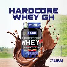 USN Hardcore Whey gH All-In-One Protein Complex 908g (2lbs) – 54g Protein Per Serving, High Protein Low Carb Formula with Creatine, Tribulus & Glycine for Muscle Growth & Strength